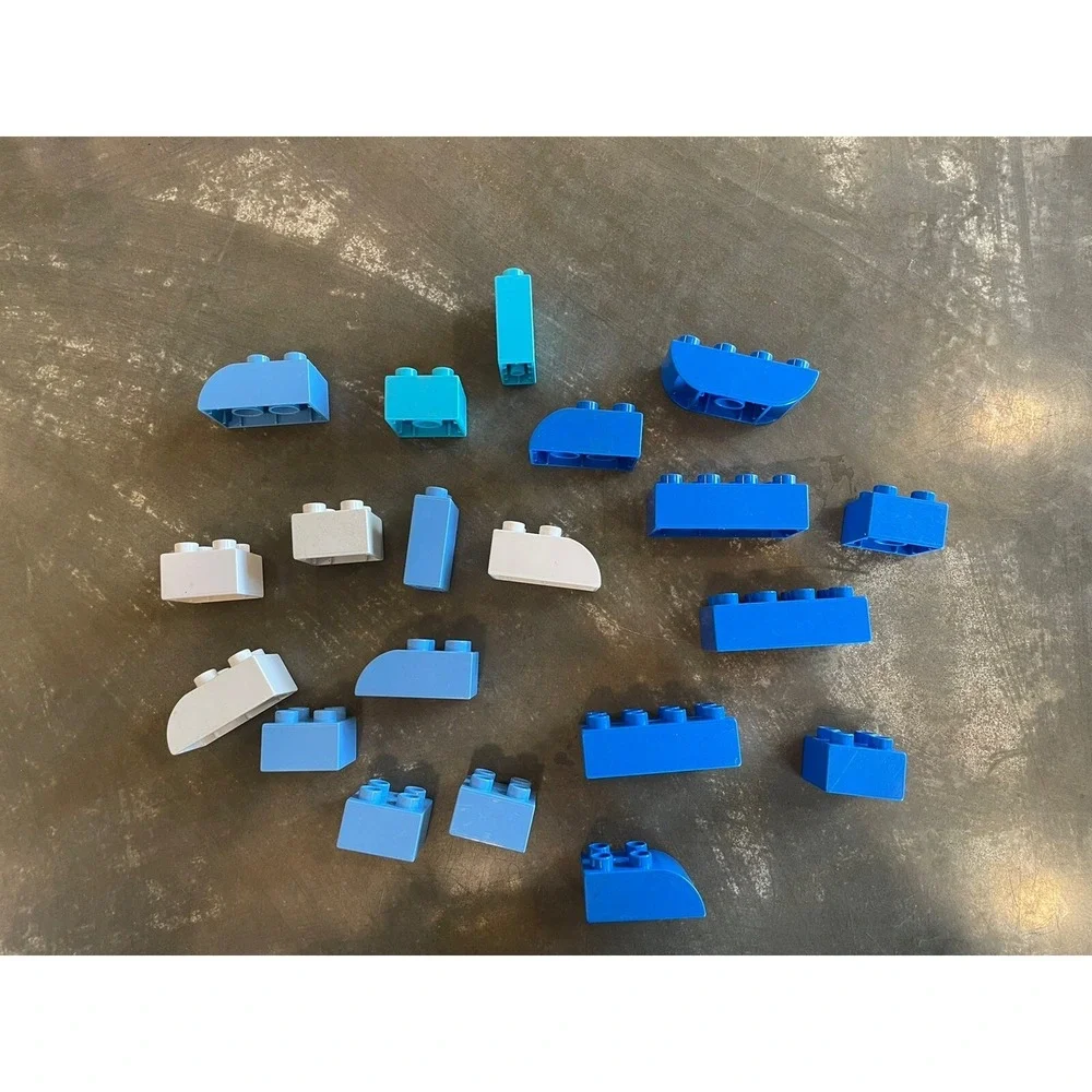 LEGO DUPLO Building Blocks Lot Blue/White Mixed Size Toy/Gift/STEM 20pcs - Picture 4 of 4